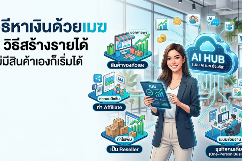 วิธีหาเงินด้วยเมฆ เอไอ: 7 วิธีสร้างรายได้ ทั้งคนมีสินค้าและไม่มีสินค้าเอง